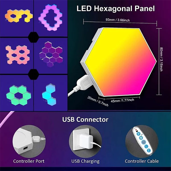 Smart Hexagon lights (6 pièces) Smart Hexagon lights (6 pièces)